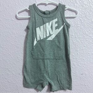 Nike Gray Sleeveless Baby One-Piece Bodysuit with White Logo